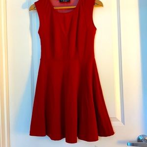 Skater style red dress